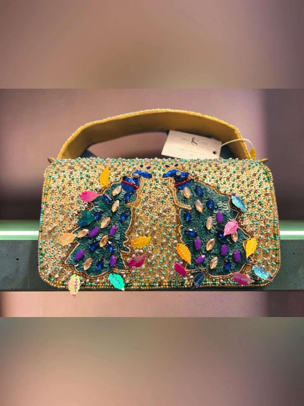 Sassy Jones Flamboyant Farah Beaded Peacock Clutch